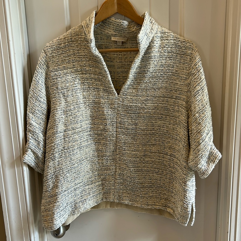Ann Mashburn Tweed Popover blouse